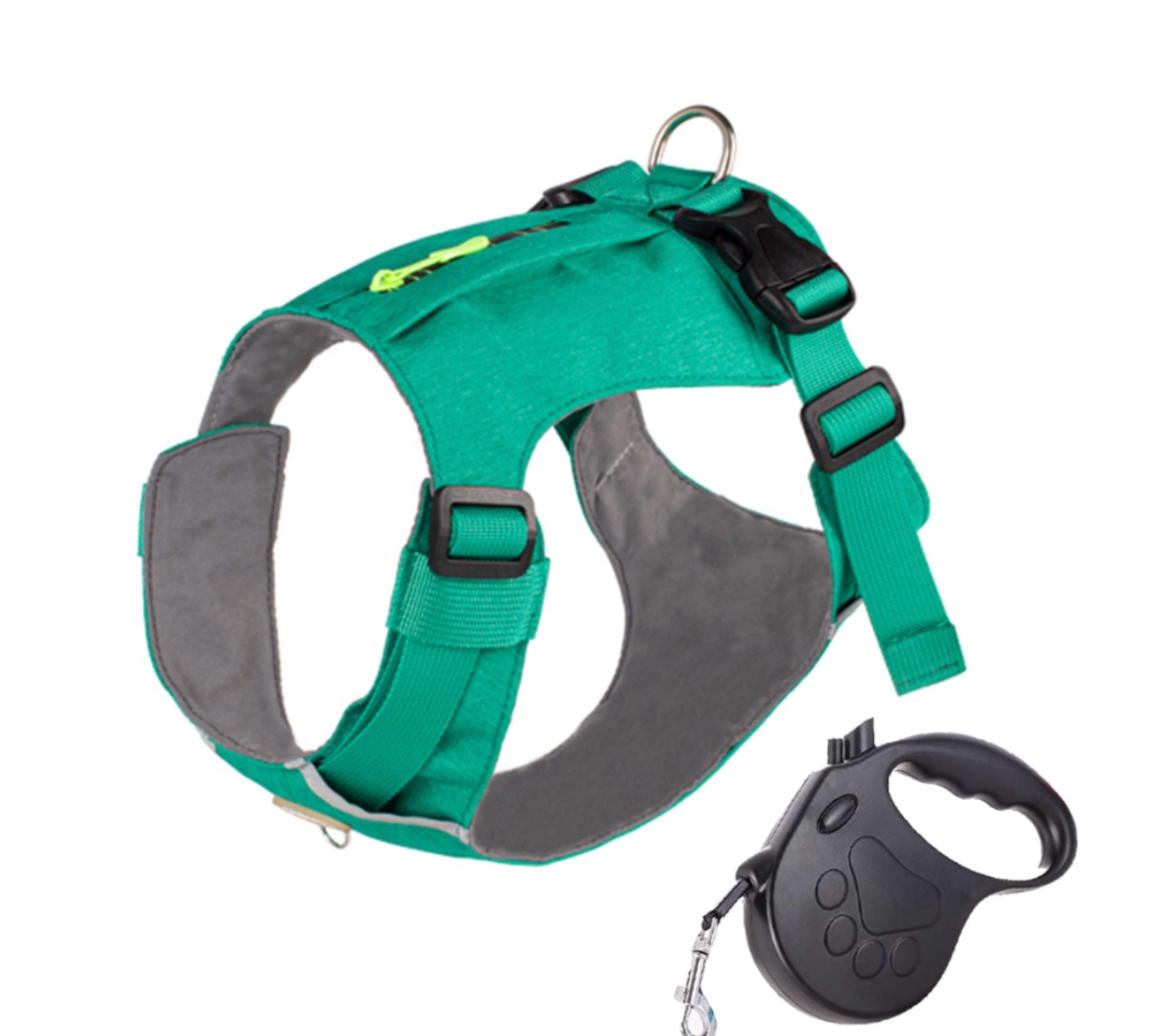 Reflective Dog Harness Leash Set – 5m Retractable Leash