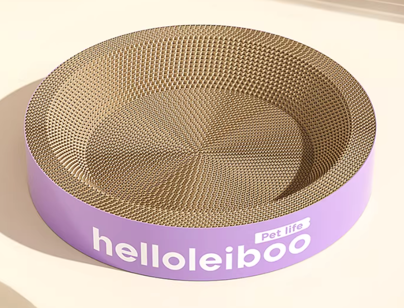 Round Cat Scratching Board & Bed | Large Corrugated Cardboard Cat Lounger