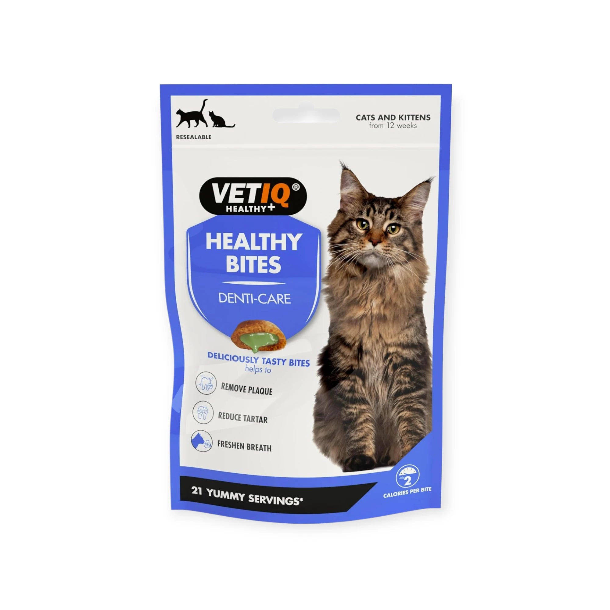 VetIQ Healthy Bites Breath & Dental Cat Treats - Duck Flavor, 65g