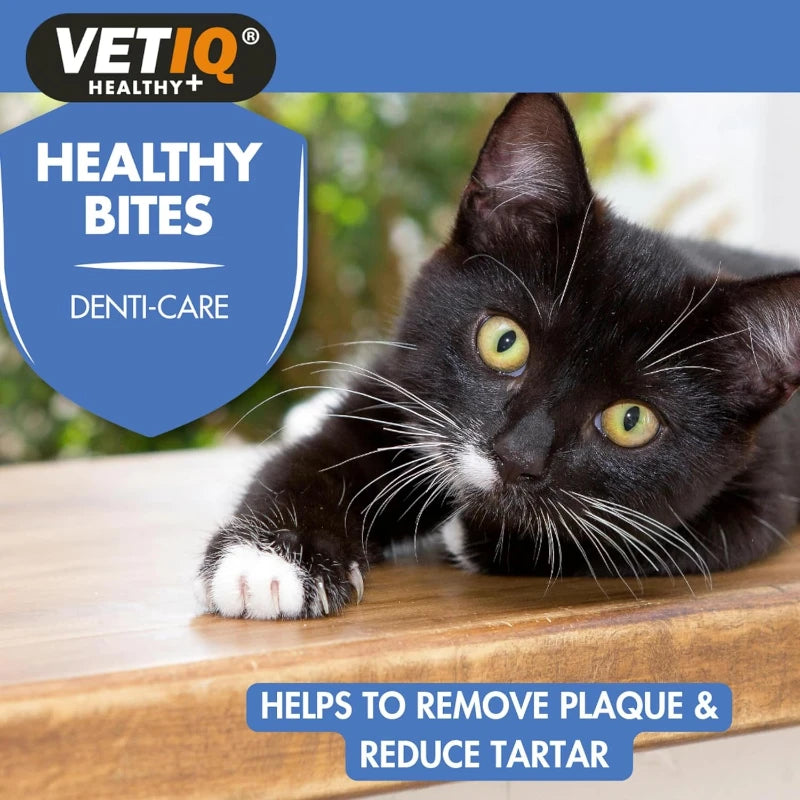 VetIQ Healthy Bites Breath & Dental Cat Treats - Duck Flavor, 65g