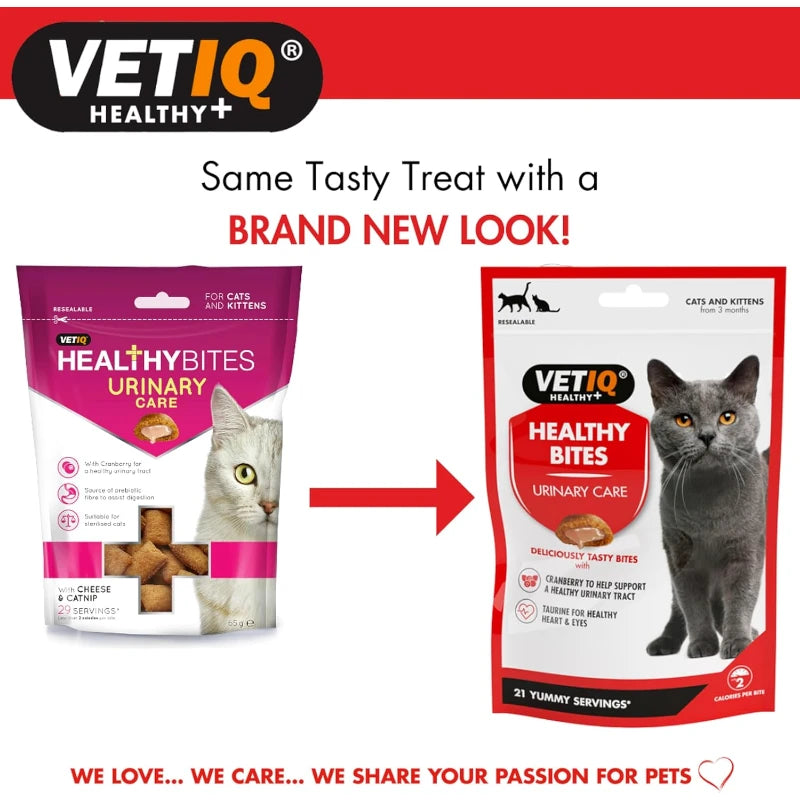 VetIQ Healthy Bites Urinary Care Cat Treats - Cranberry & Cheese, 65g