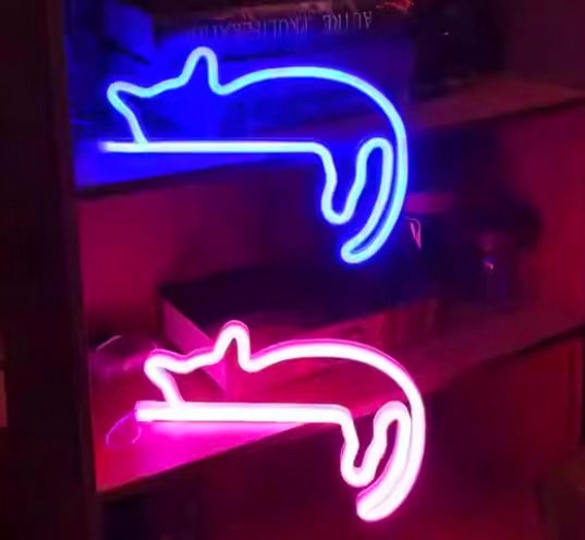 LED Lazy Cat Neon Light – Wall Decoration & Ambient Lamp