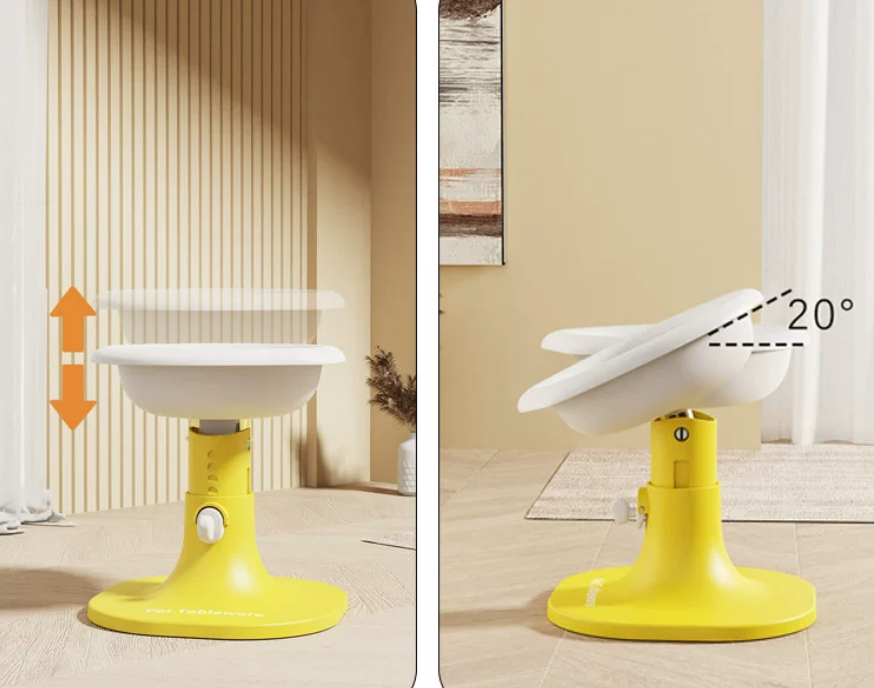 Adjustable Raised Pet Feeding Bowl – Anti-Tip Cat & Dog Bowl