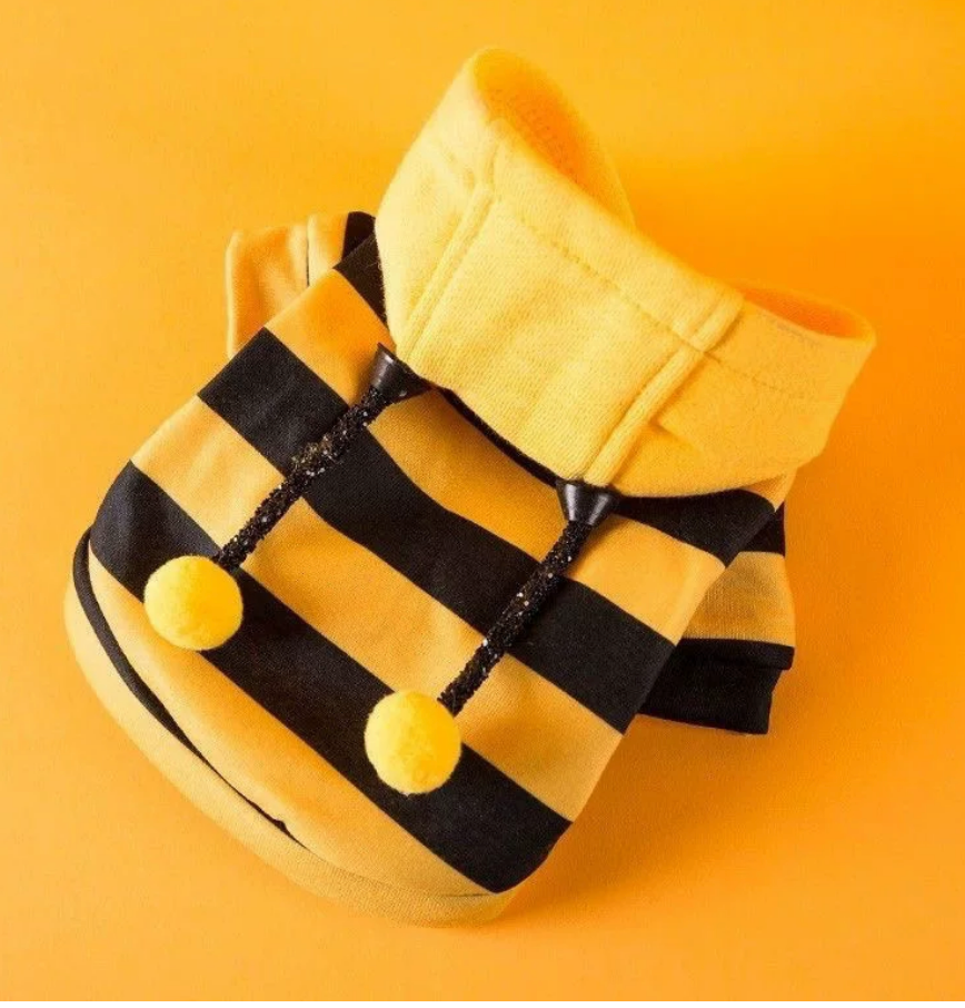 Cute Bee Warm Hoodie for Dogs & Cats – Cozy Pet Clothing