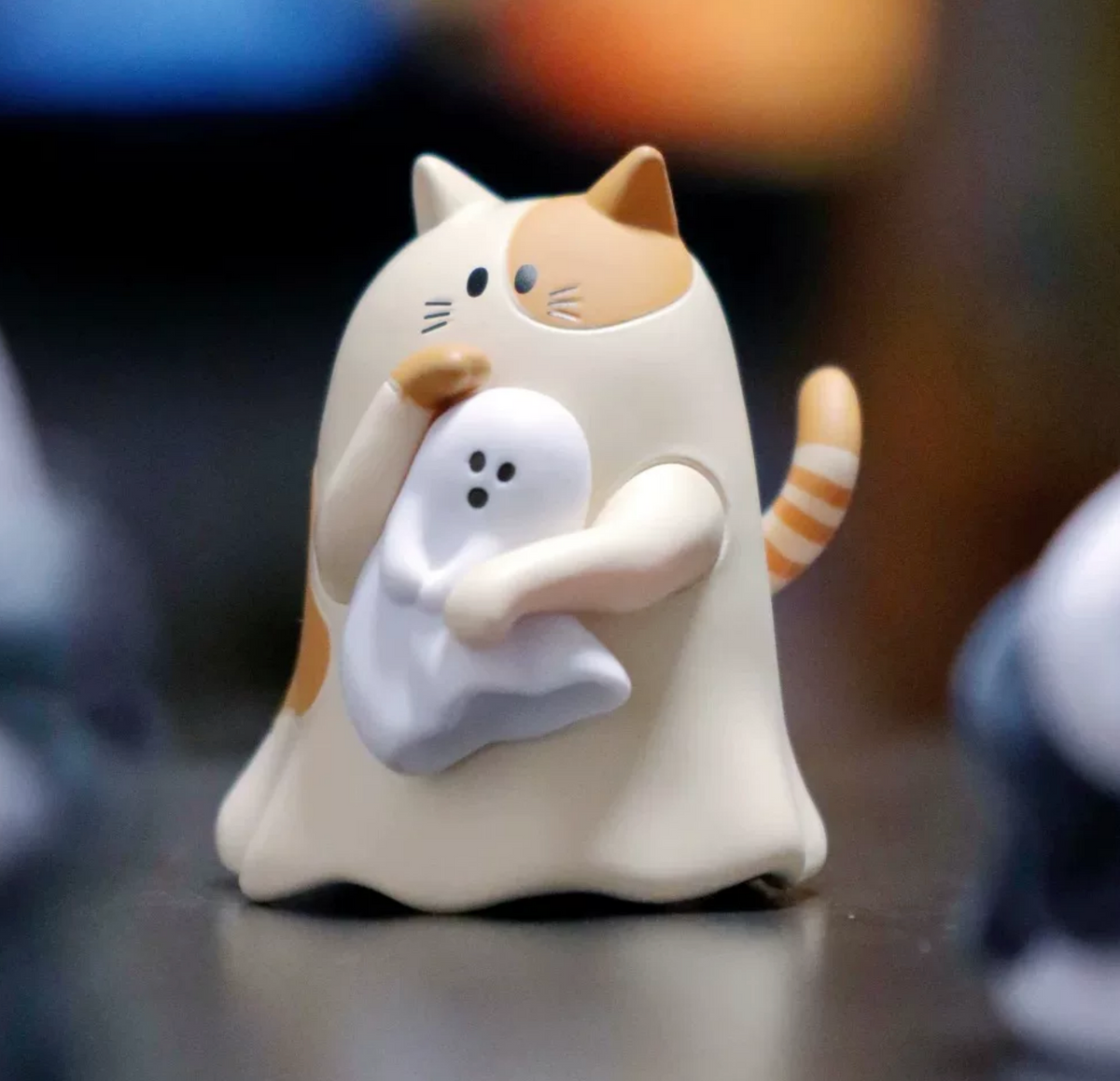 Mini Glow-in-the-Dark Ghost & Cat Blind Box Collectible Figure – Cute Gift