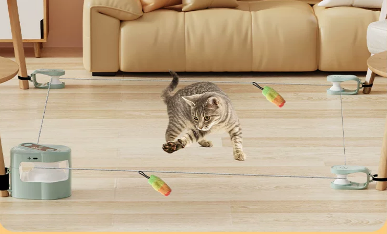 Interactive Automatic Cat Chase Toy – Remote Control Track Toy with Bird Sounds