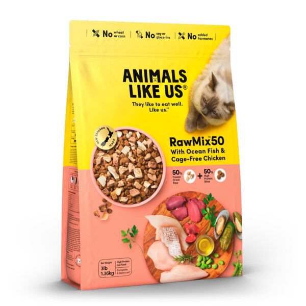 Animals Like Us RawMix50 Ocean Fish & Cage-Free Chicken Cat Food 1.36kg