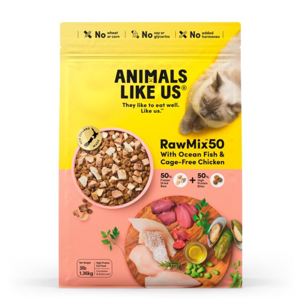 Animals Like Us RawMix50 Ocean Fish & Cage-Free Chicken Cat Food 1.36kg