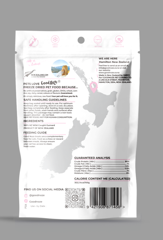 GoodNoze Cat Treat Gurnard Fish Chunks 65g