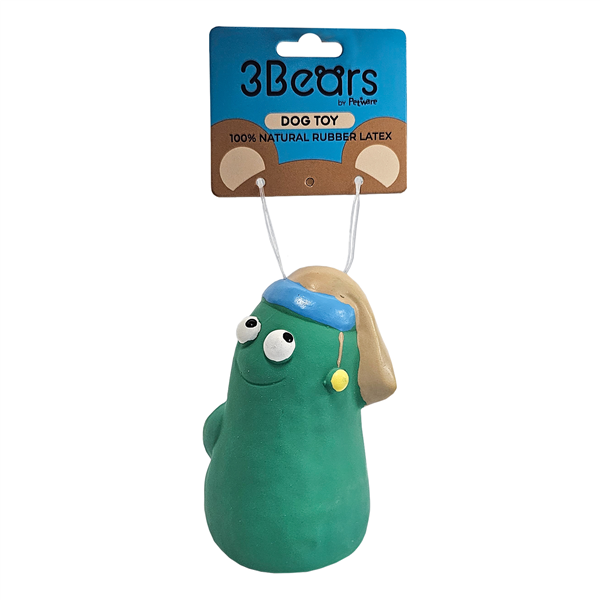 3Bears Latex Q Brothers 9.5cm Light Blue/Green Squeaker Dog Toy | PAWS CLUB