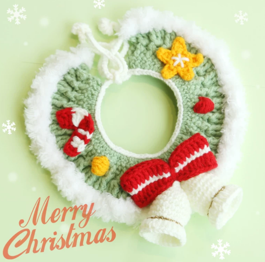Christmas Pet Collar for Cats & Small Dogs - Festive Holiday Costume/Small