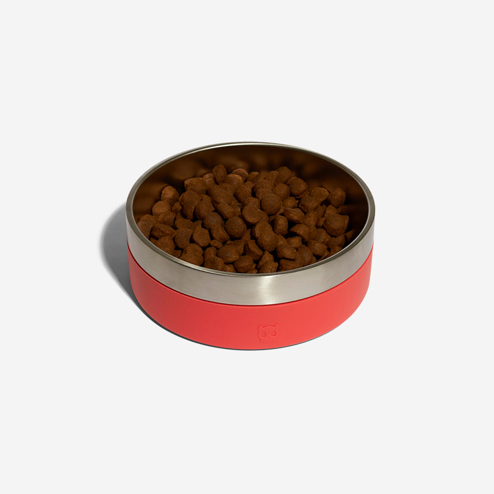 Zee Dog Tuff Bowl Stainless Steel Non-Slip Dog Bowl - Coral