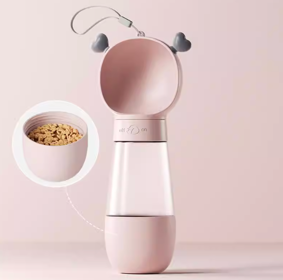 Portable Dog Water Bottle with Food Cup | Cloud Design Travel Pet Bottle