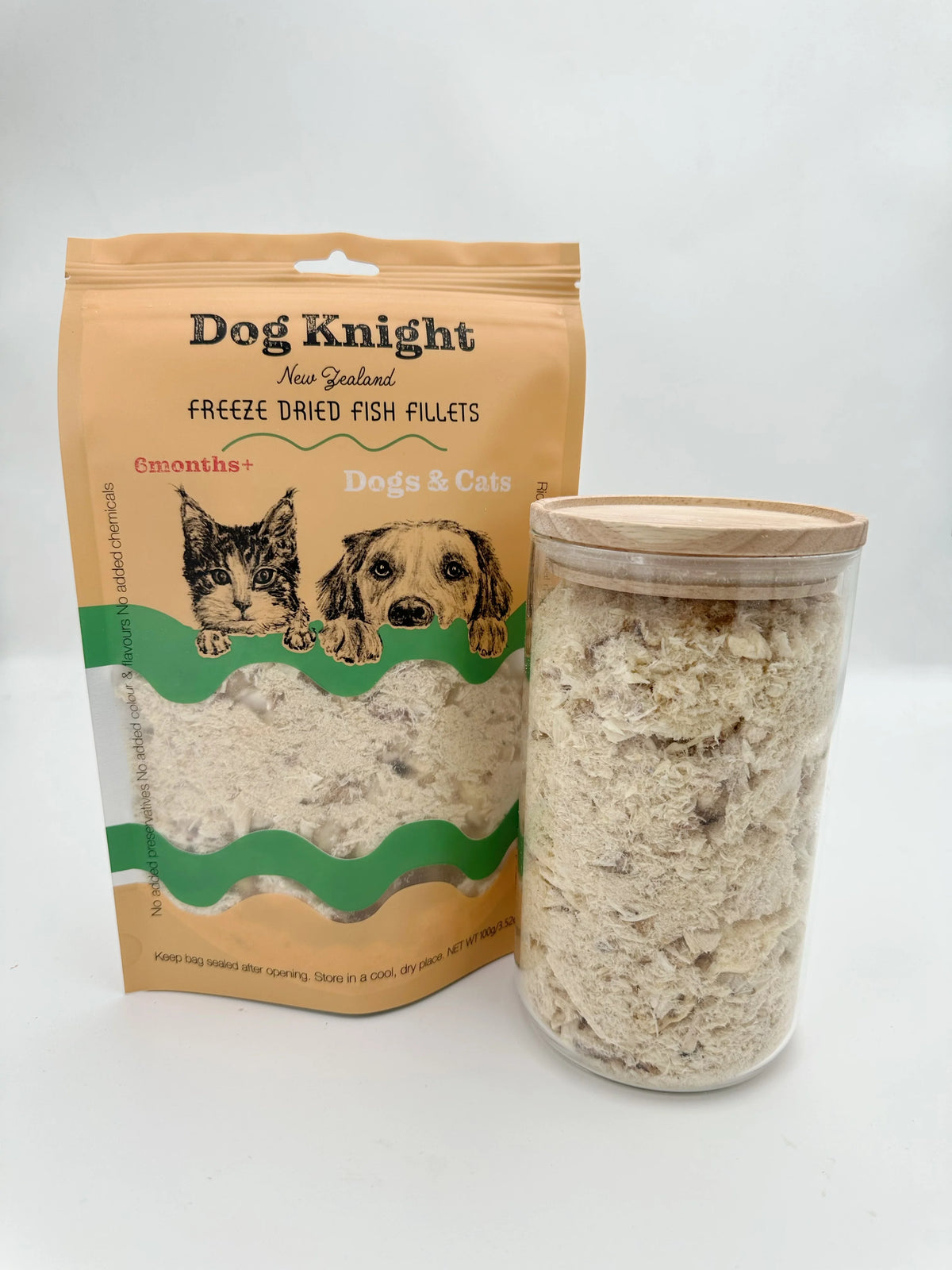 Zipper Fish Fillets Dog Knight Freeze Dried Ling Fish Fillets Topping 100g