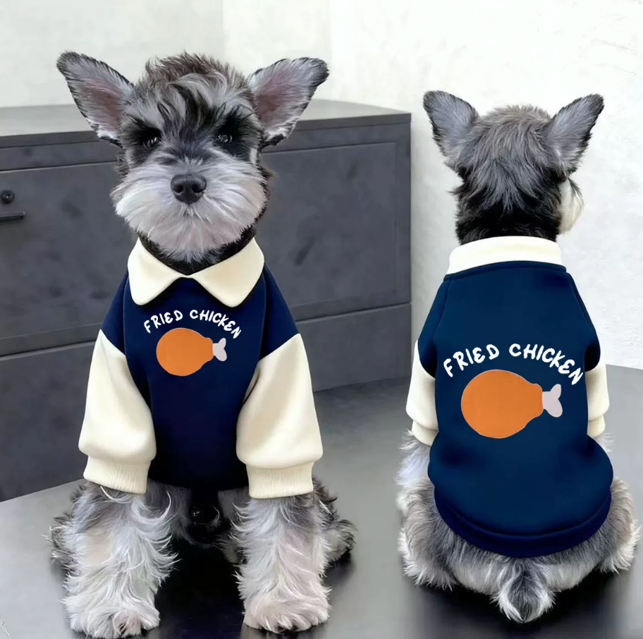Fleece-Lined Colour Block Hoodie for Dogs & Cats – Cozy Pet Sweatshirt with Collar