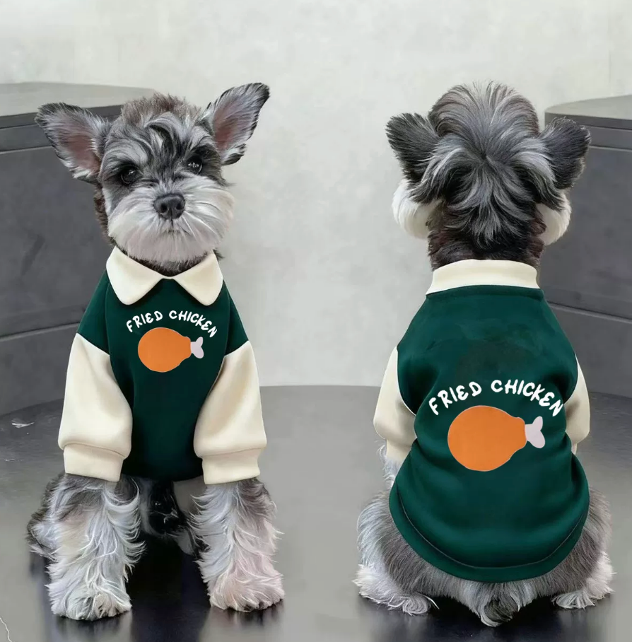 Fleece-Lined Colour Block Hoodie for Dogs & Cats – Cozy Pet Sweatshirt with Collar