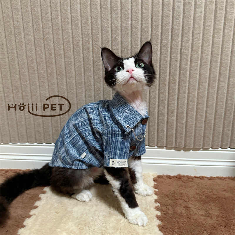 Pet Wear| Original Chain Denim Shirt for Cats & Dogs |Size M