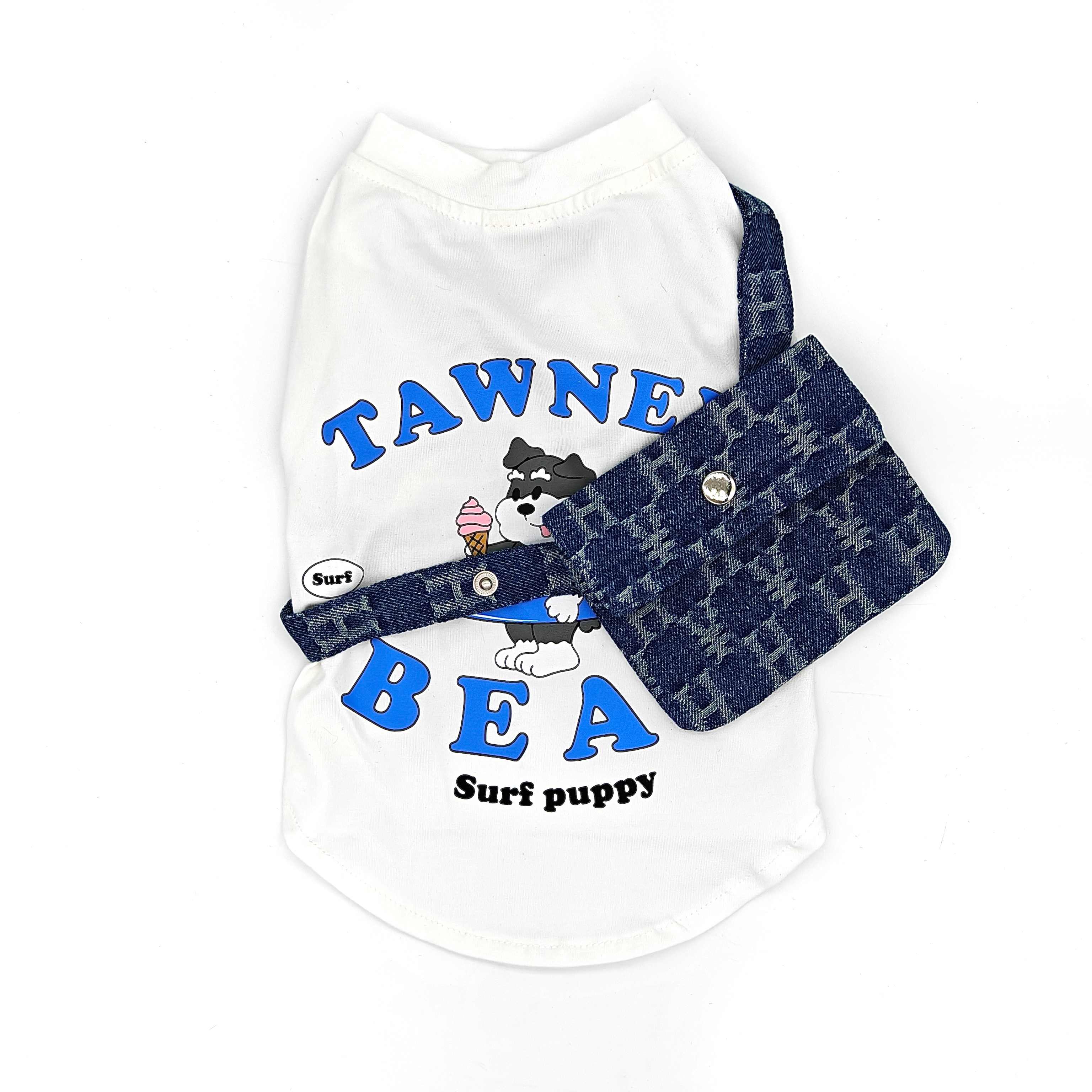 Pet Wear | Fashionable Denim Crossbody T-Shirt  | Breathable & Comfortable | Sizes S & L