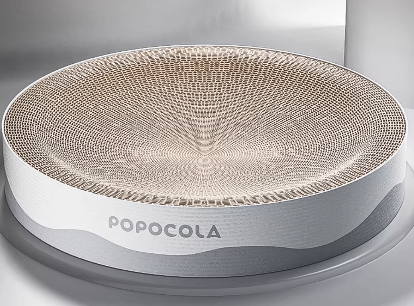 POPO Large Round Cat Scratcher Bed – Durable Corrugated Cardboard Cat Scratching Bowl (500mm)