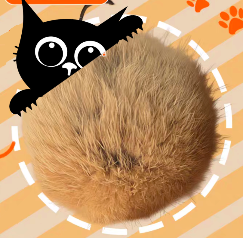 Rabbit Fur Cat Toy | Interactive Silver Vine Fruit Gall Play