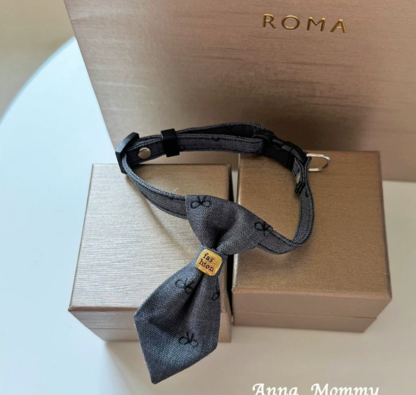 Handsome Gentleman Pet Collar with Bow Tie