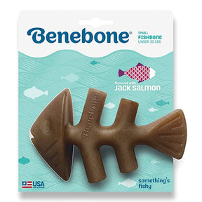 Benebone Fishbone - Durable Dog Chew Toy with Natural Jack Salmon Flavor - PAWS CLUB