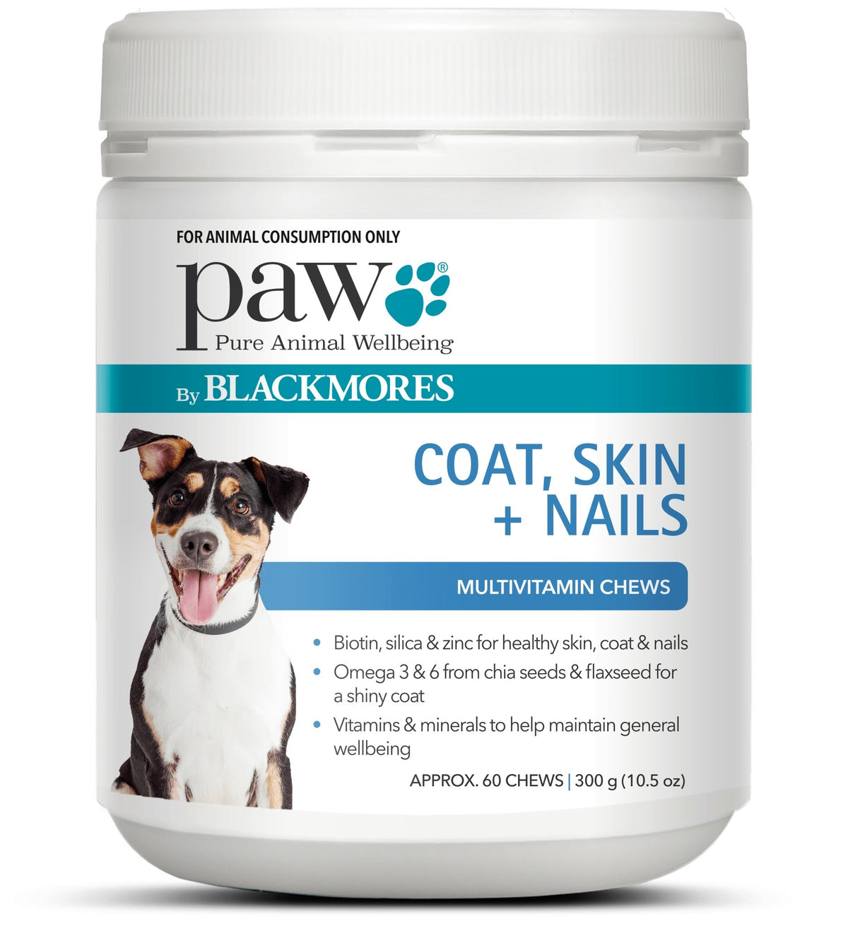 Blackmores PAW Coat, Skin + Nail Multivitamin Chews For Dogs - 300g (approx. 60 chews) - PAWS CLUB