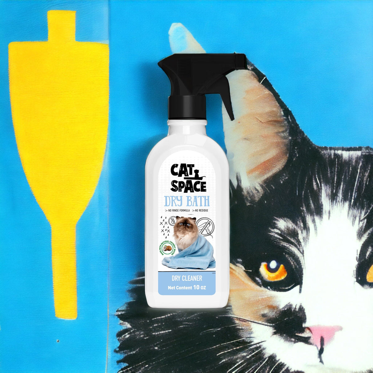 Cat Space Waterless Spray 295ml - Hassle-Free Dry Bath for Your Feline Friend - PAWS CLUB