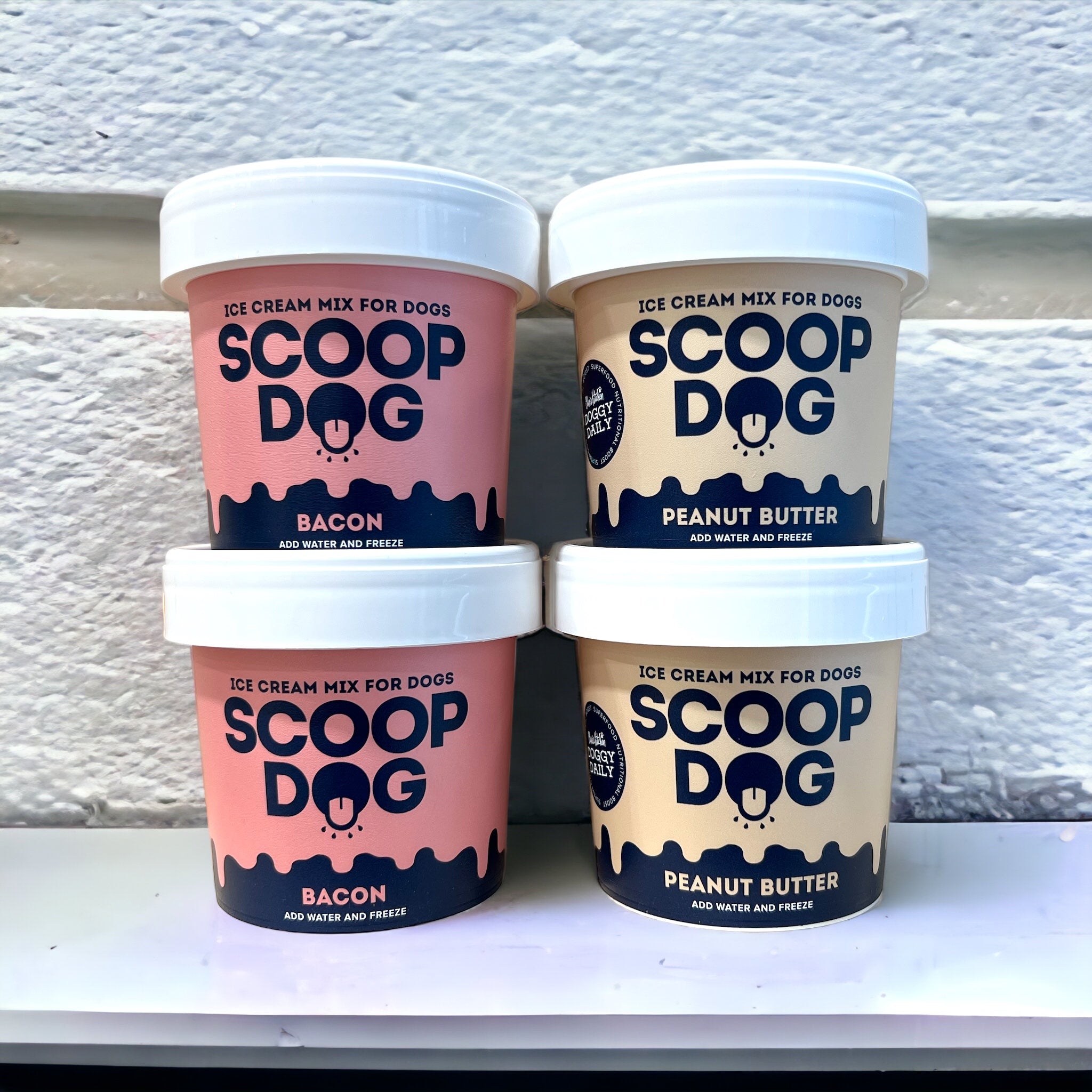 Dog Delight: Bacon & Peanut Butter Ice Cream Duo - PAWS CLUB