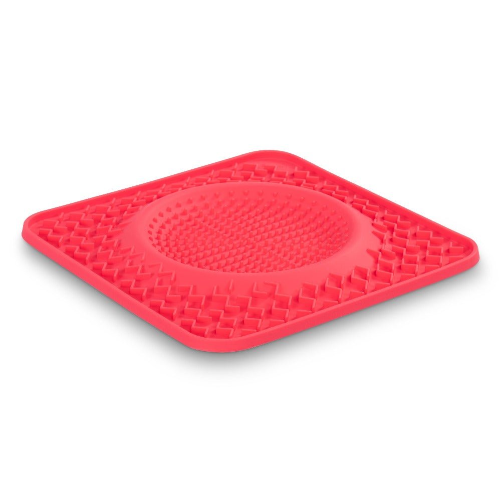 Messy Mutts Silicon Therapeutic Licking Bowl Mat in Watermelon: Slow Feeding & Therapeutic Licking for Your Dog - PAWS CLUB