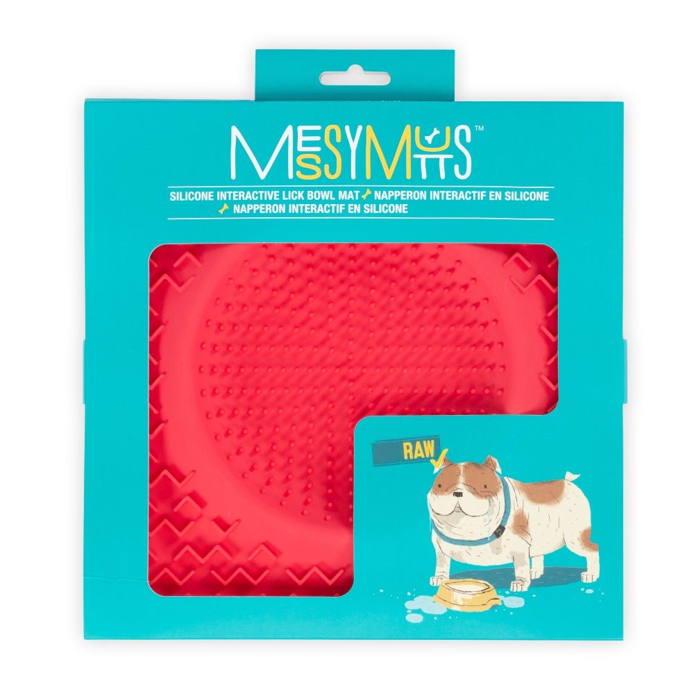 Messy Mutts Silicon Therapeutic Licking Bowl Mat in Watermelon: Slow Feeding & Therapeutic Licking for Your Dog - PAWS CLUB