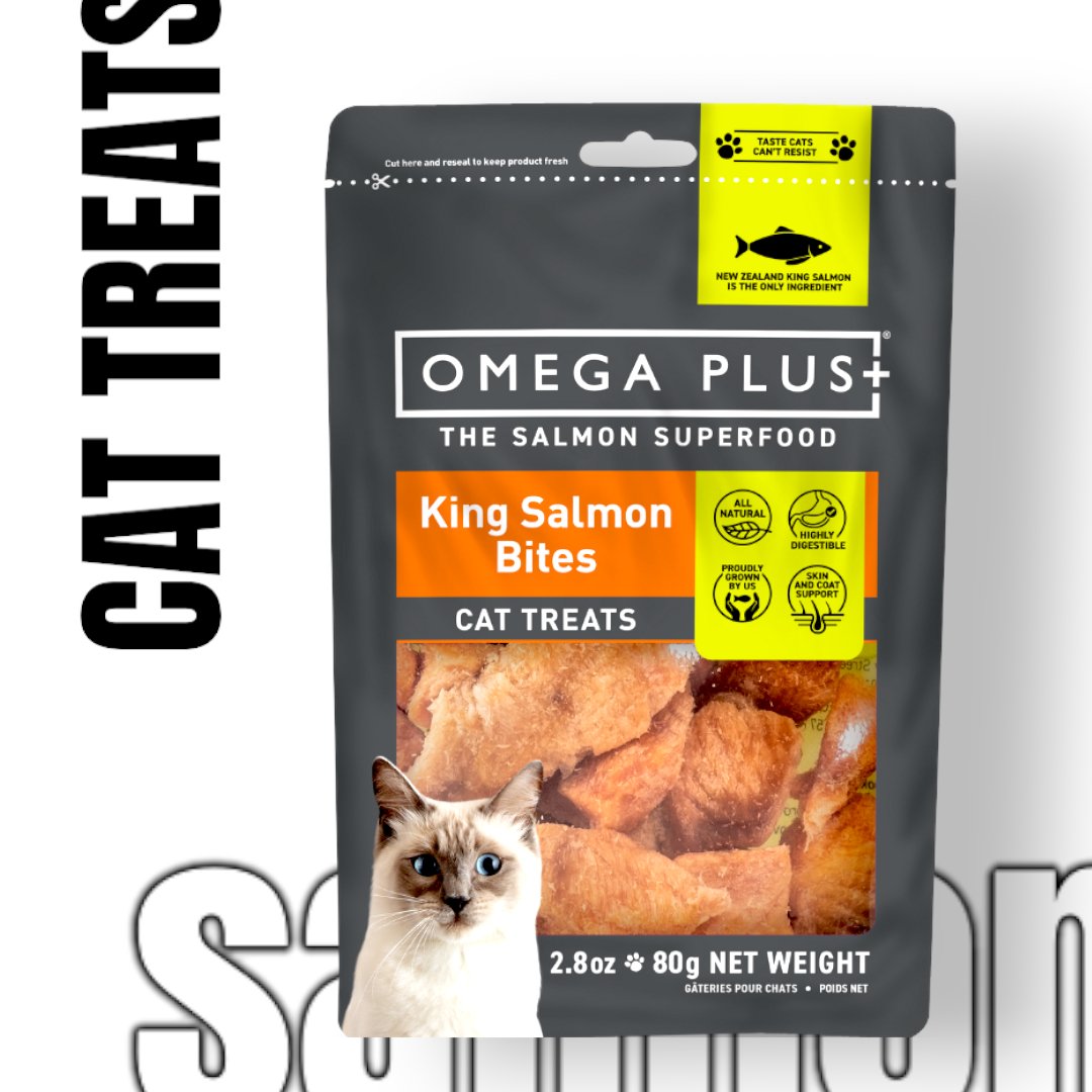 Omega Plus King Salmon Bites Cat Treats 80g - PAWS CLUB