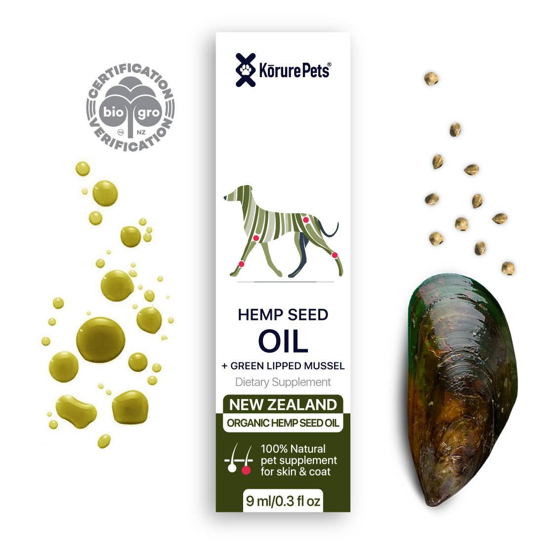 Organic Hemp Seed Oil+ Green Lipped Mussel Oil (Skin & Coat) 9 ml / 0.3 fl oz - PAWS CLUB