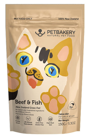 Petbakery Freeze Dried Cat Food - Beef and Fish - PAWS CLUB