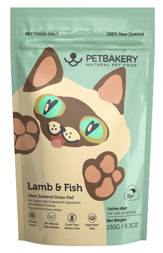 Petbakery Freeze Dried Cat Food - Lamb and Fish - PAWS CLUB