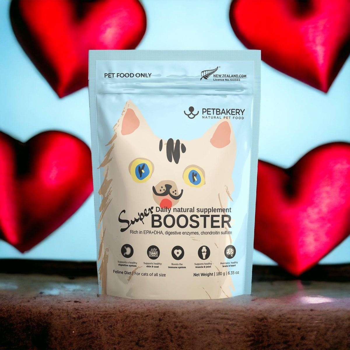 Petbakery Super BOOSTER For Cats 180g - High-Protein, Natural Supplement - PAWS CLUB