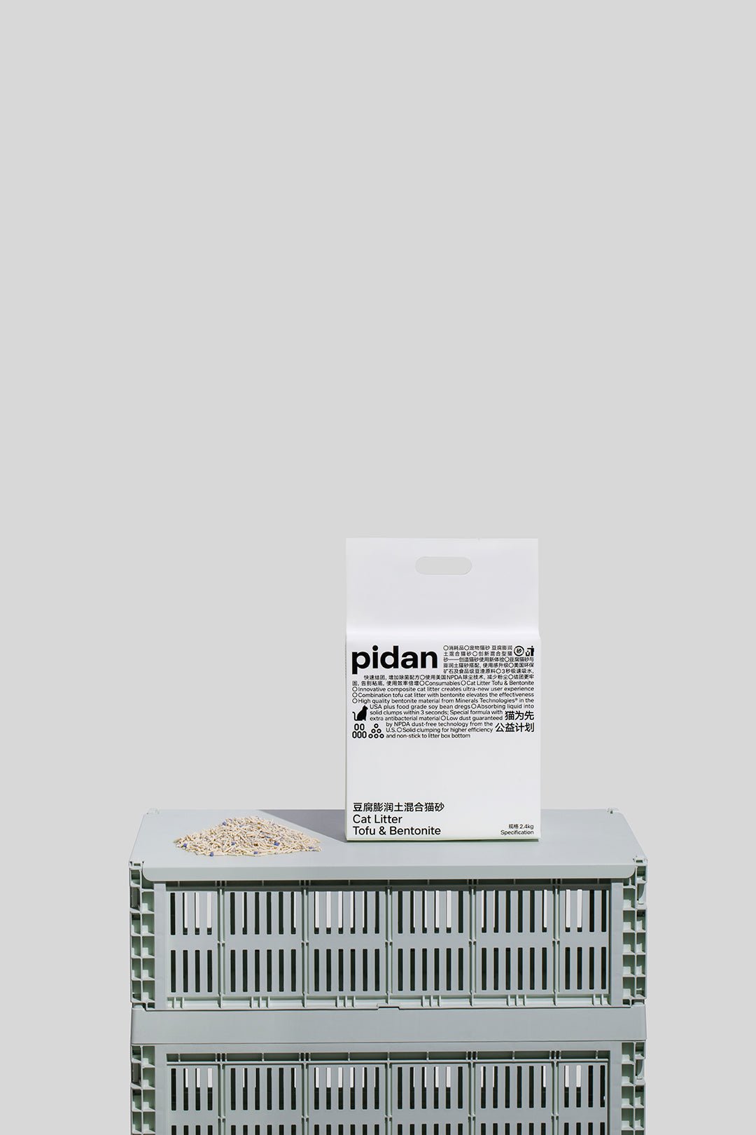 PIDAN Composite Tofu Cat Litter: Tofu & Crushed Bentonite 2.4KG - Ideal for Cats with Sensitive Urinary Systems - PAWS CLUB