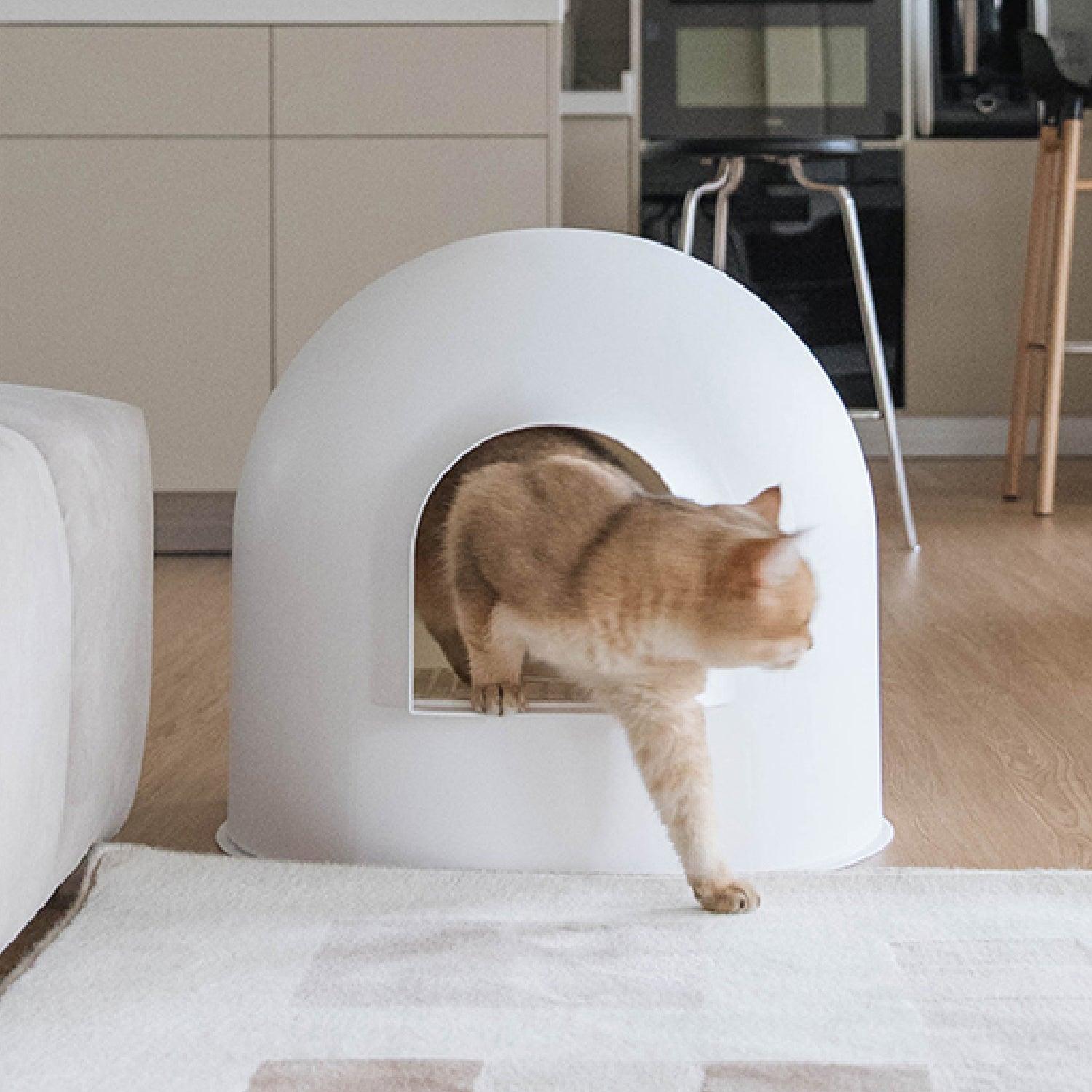 PIDAN Igloo Cat Litter Box with Litter Scoop - Award-Winning Design for a Clean and Comfortable Cat Haven - PAWS CLUB