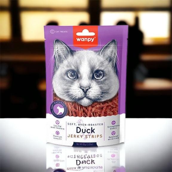 Wanpy Soft Duck Jerky Strips Cat Treat 80g - PAWS CLUB